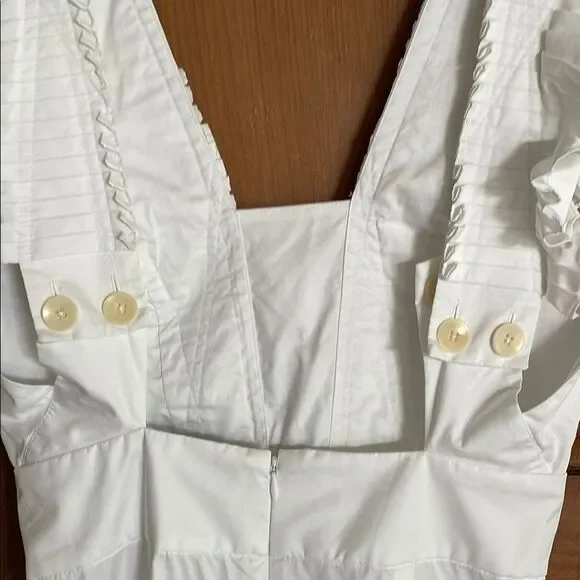 Tibi crisp White Ruffled Jumpsuit